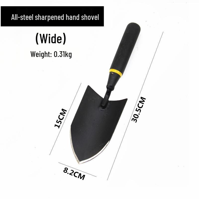 Manganese Steel Gardening Tool Set: Small Shovel, Hoe, and Rake for Planting and Beachcombing.