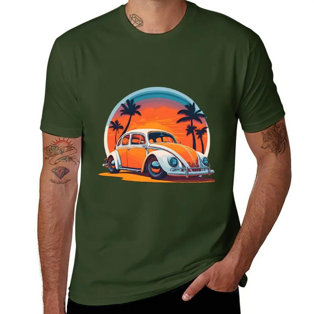 Sunset Drives: Vintage Iconic Car in Captivating Retro Sunset T-Shirt plus size t shirts cute clothes T-shirt