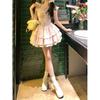 New elegant floral dress women's small flying sleeves lace cake princess fluffy short skirt summer sweet and cute