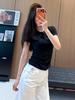 Elegant Embroidered Women's Slim Waist Short-Sleeve T-Shirt