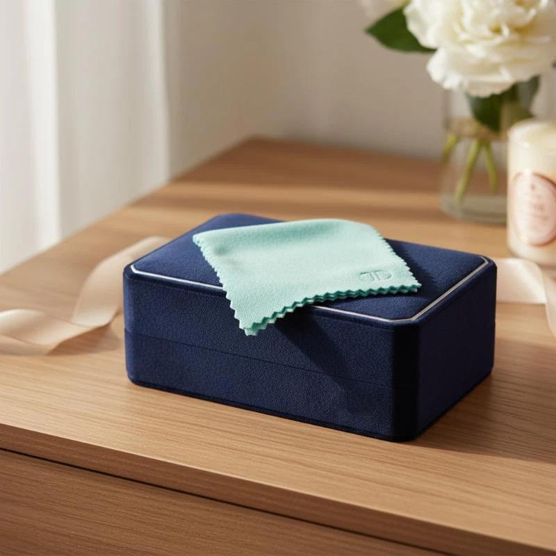 8x8cm Kleur Schoonmaak Polijstdoek Zacht Schoon Veegdoekje Voor Sieraden Gereedschap*100