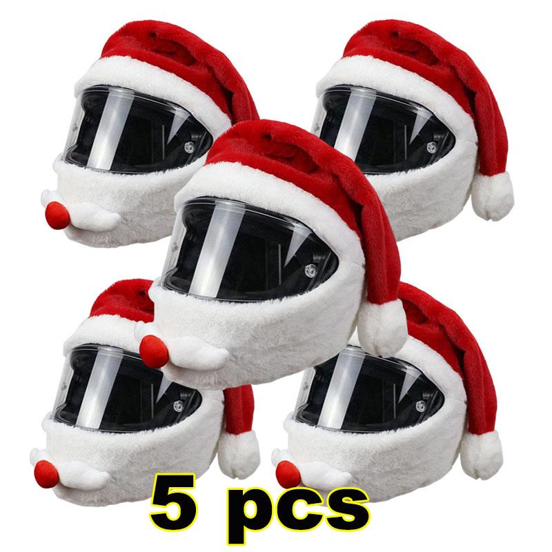 Funny Christmas Hat Motorcycle Helmet Cover Santa Claus Cycling Helmet Hood Merry Christmas Revels Decoration Hat Cartoon Cap