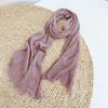 Solid Color Cotton Crinkled Scarf for Women Retro Neck Warmer Decorative Narrow Long Striped Scarf Wrap Shawl for Autumn 220cm