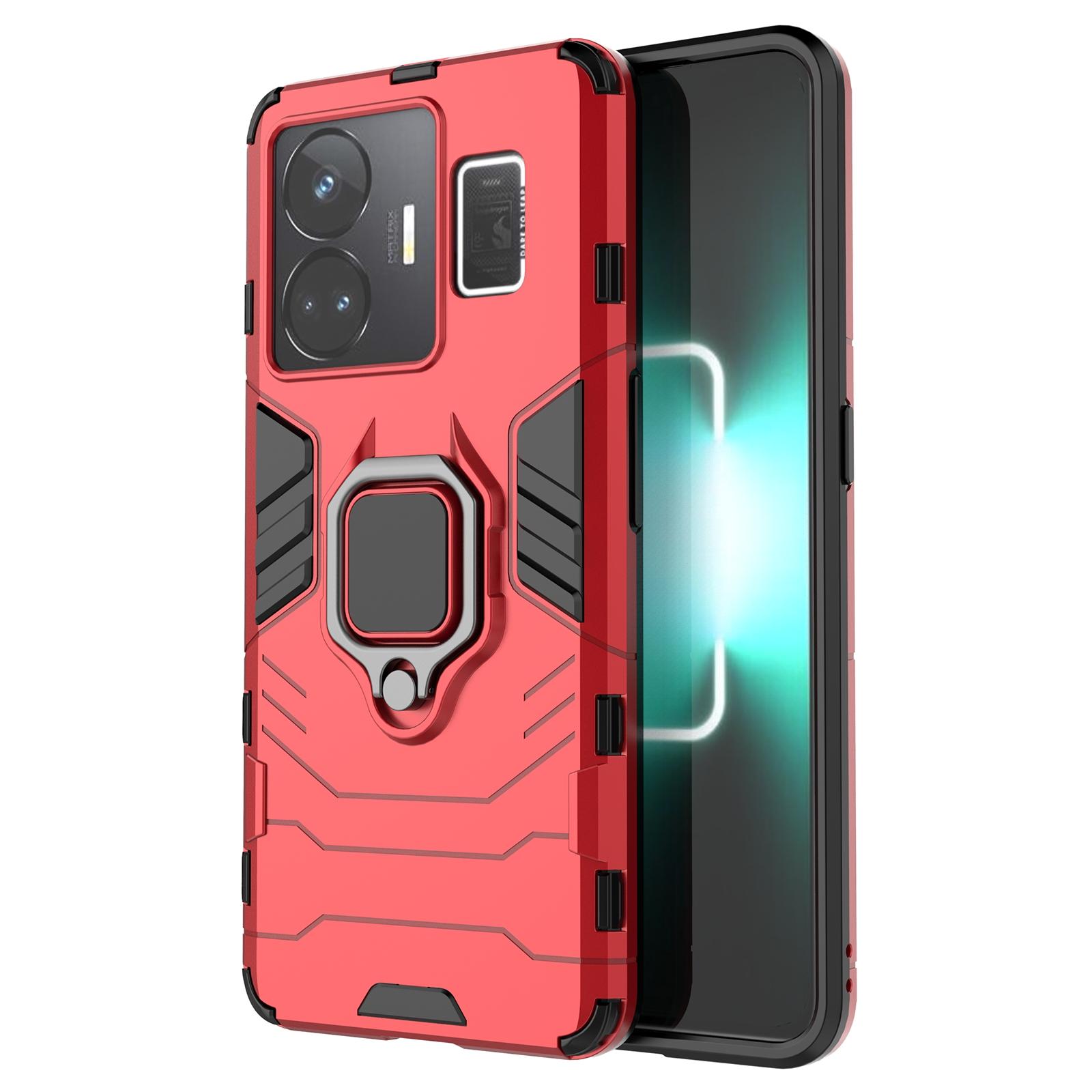 

Для Realme GT Neo 5 5G/GT3 5G Чехол для телефона с кольцом-подставкой Противоударная защитная крышка из ТПУ+ПК Red