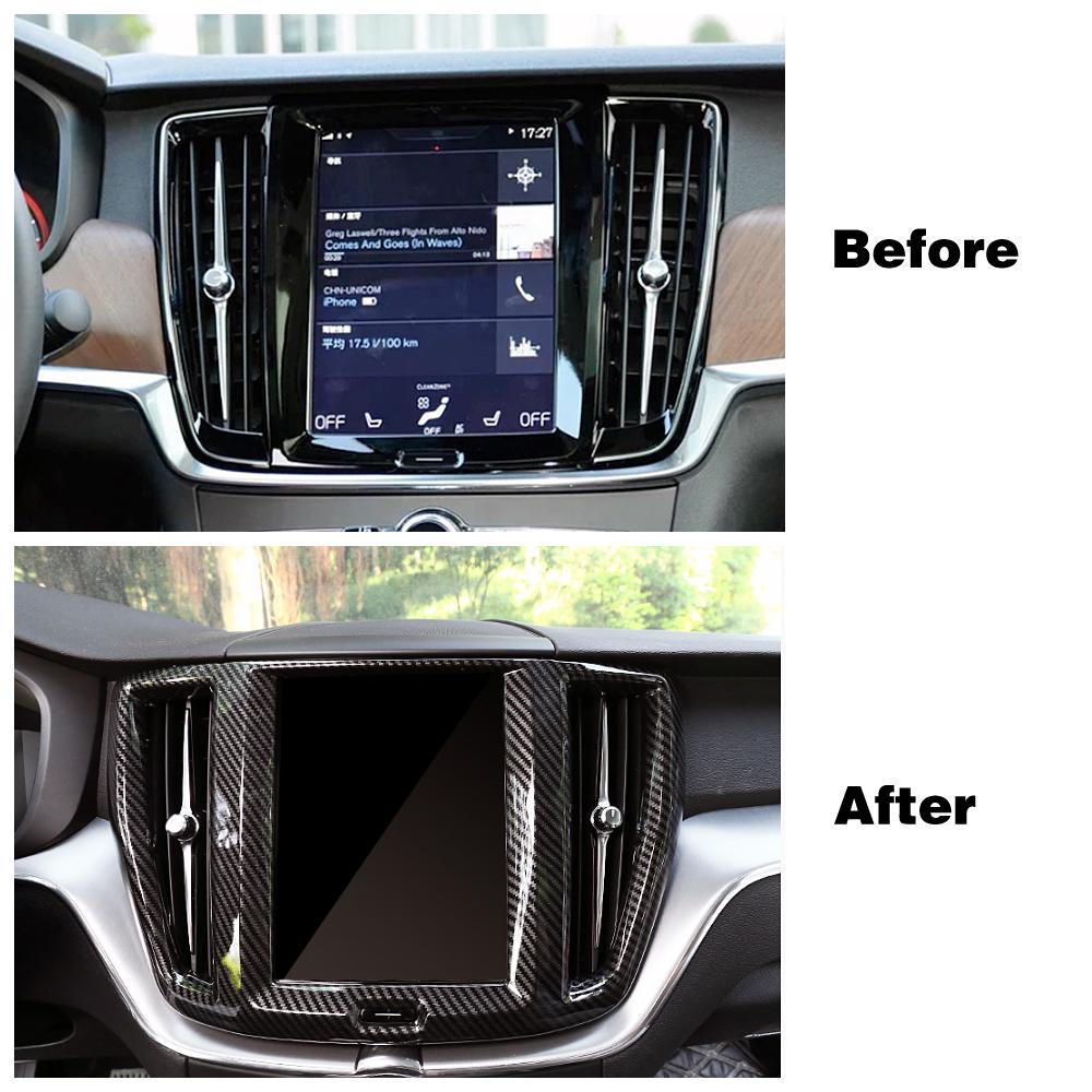 For Volvo XC60 2018-2024 Interior Center Console Navigation GPS Navigator Frame Trim ABS Decoration Interior Moulding Sticker