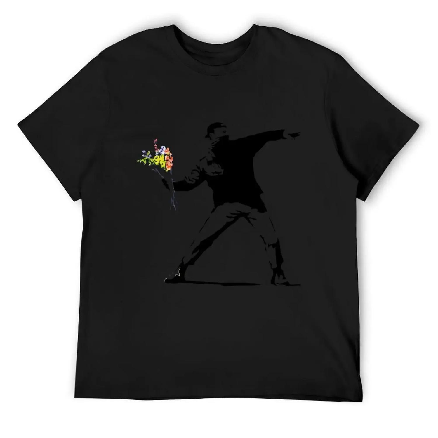man holding flowers T-Shirt vintage clothes T-shirts man blanks vintage t shirt men S