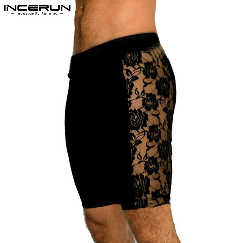 

INCERUN Мужские кружевные лоскутные боксерские трусы