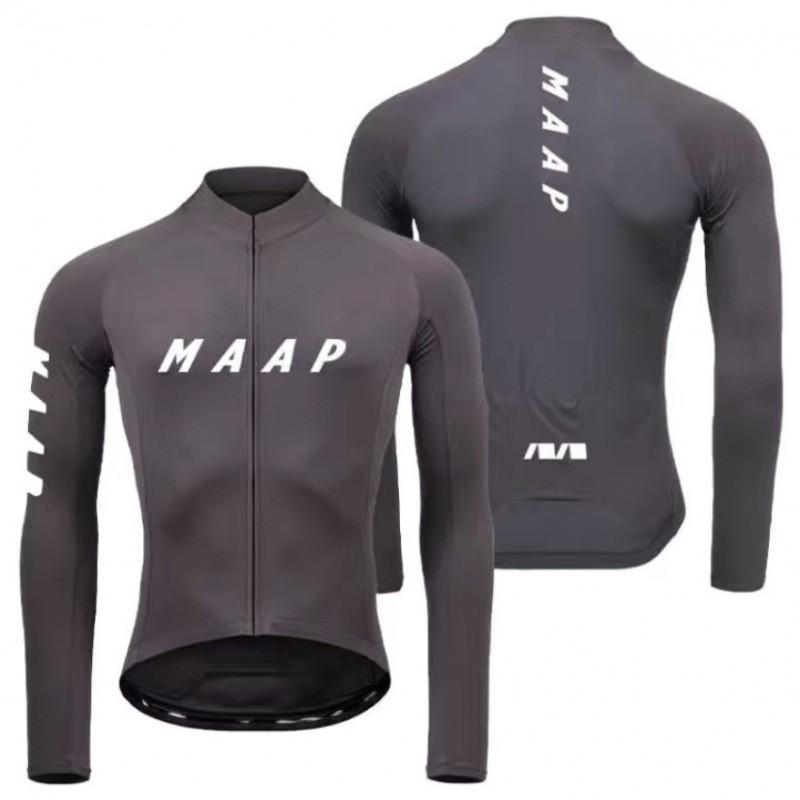 MAAP Cycling Jersey Long Sleeve Performance Top Road Bike Riding Breathable Quick-Dry Ice Silk Fabric Unisex