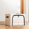 Foldable Clothes Storage Boxes Large Capacity Bins with Metal Frame Lids Clear Window and Sturdy Handles Daily Use