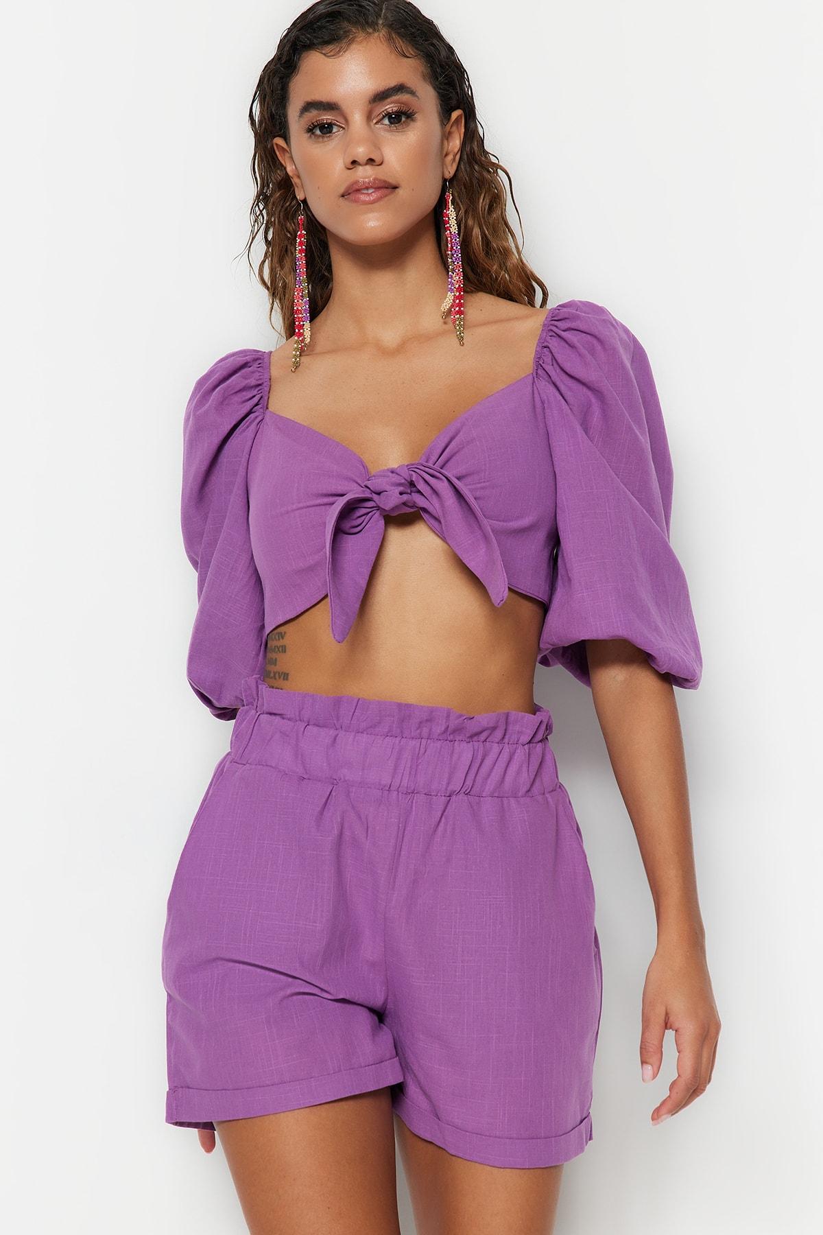 

Сиреневый воротник Детальная сборка низ-верх TBESS21AU0166