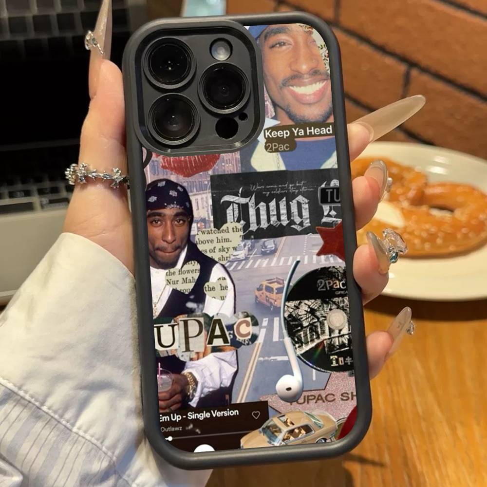 

Rapper 2Pac Singer Tupac For iPhone 17 16 15 14 13 12 11 Pro Max Plus Black Full Coverage Soft Funda Silicone Cover iPhone 17 pro