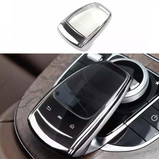 For Benz C-Class W205 Chrome Silver CD Switch Frame Trim Middle Console 2015-18