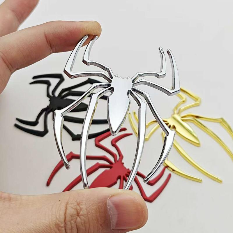 3D Metal Spider Car Sticker Cool Chrome Emblem Badge Auto Motorcycle Decal Universal Car Styling Exterior Accessories