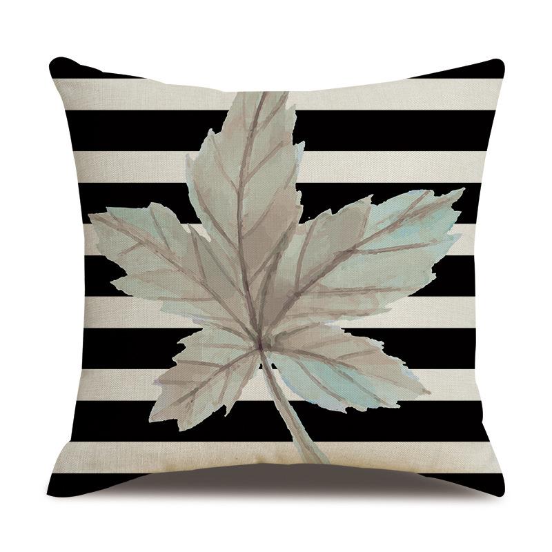 Thanksgiving Linen Pillowcase Autumn Pumpkin Print Pillow Cushion Cover
