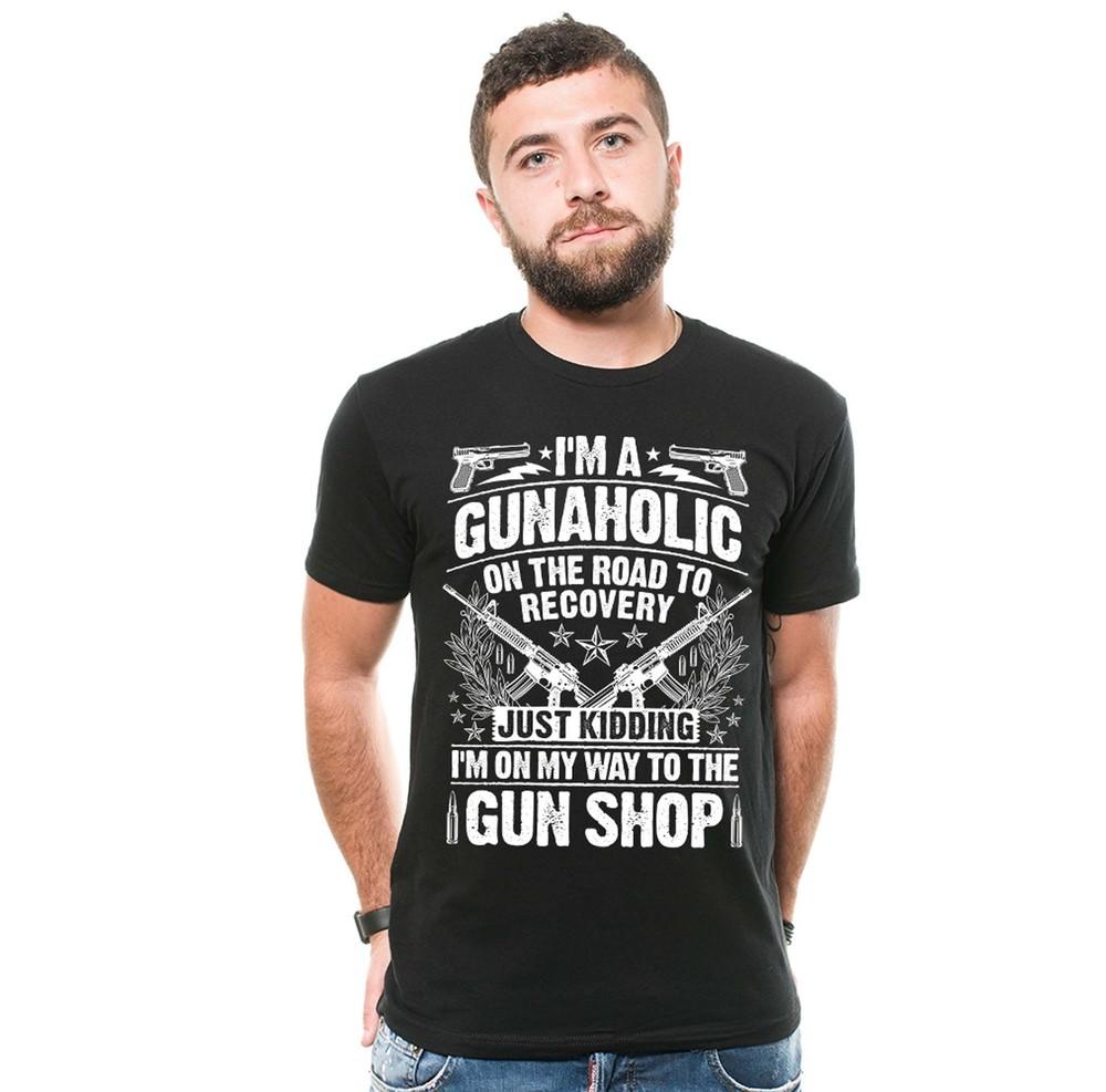 I m A Gunaholic Shirt Funny Pro Gun T-Shirts 2nd Amendment Shirt Gun Rifle Tees Unisex T-Shirt XXXL