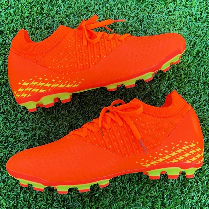Men Soccer Cleats Shoes Long Spikes Football Boots Non Slip Turf Indoor Training Sports Futsal Shoes Match Professional Sneakers