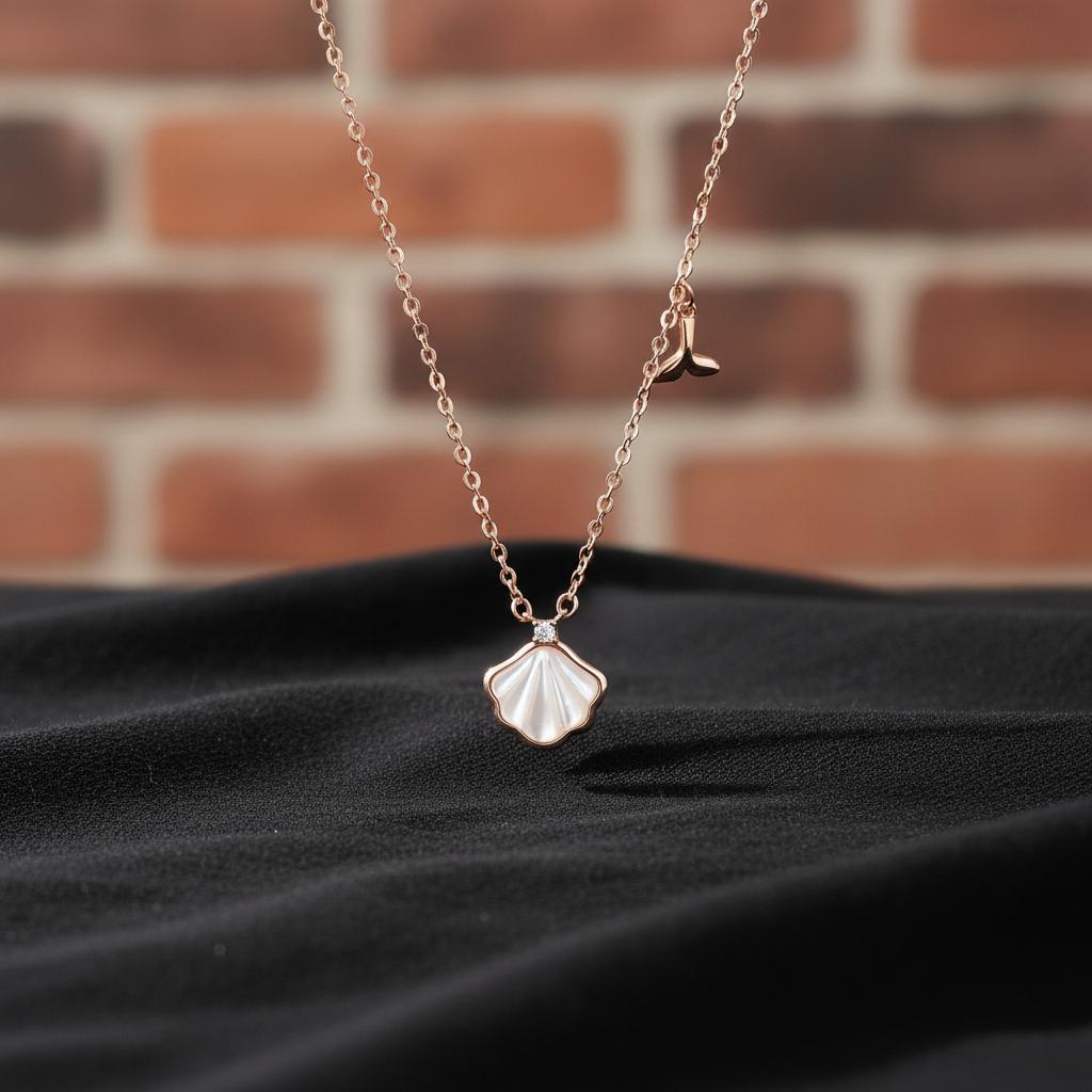 S925 Sterling Silver Diamond Shell Necklace Light Luxury Niche Fashion Gift for Women Valentine Day Sweater Chain Jewelry