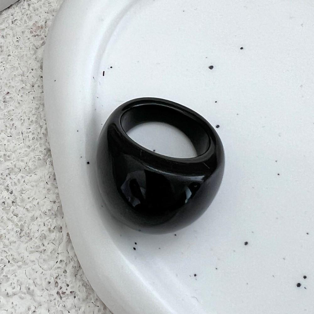 Dome Acrylic Geometric Ring Candy Color Irregular Ring Retro Transparent Resin Ring  Gift