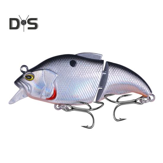 7,5 cm/12 g Leddelt VIB Fiskeagn med Kroker Realistisk 2-delt Svømmeagn Hardt Kunstig Agn Ferskvann Saltvann Fiskeutstyr