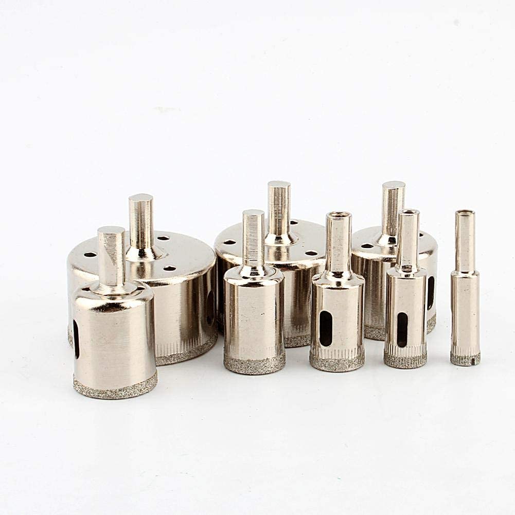 8pcs 10mm 50mm Diamond Coated marble Ceramic Tile Hole Saw Drill Bits set tool