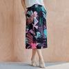 Art Flower Print Pleated Skirt Zf09qs001na