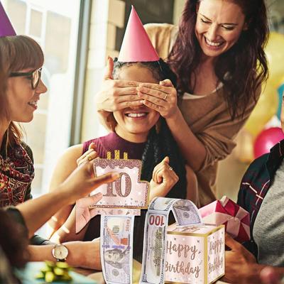 Birthdays Money Box For Cash Pull Money Pulling Box Cash Gift Boxes Happy Birthday Surprise Party Favors Decor X4V9
