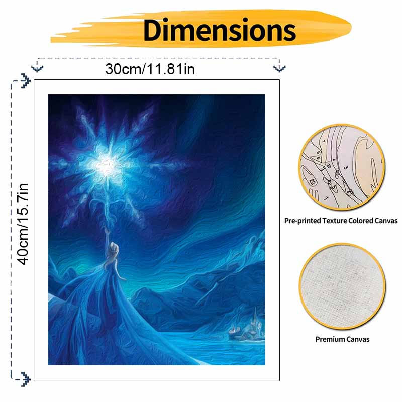 Disney Elsa Oil Painting Kit Painting Aurora Art Home Bedroom Wall Decor GiftSparkling Ice Castle