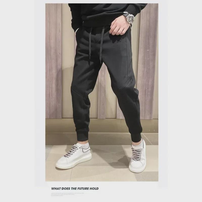 Graue lässige Neun-Punkt-Jogginghose im koreanischen Stil für Herren für Frühling und Herbst