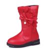 Children's Cotton Shoes Warm Boots Girls Autumn and Winter High Leather Boots