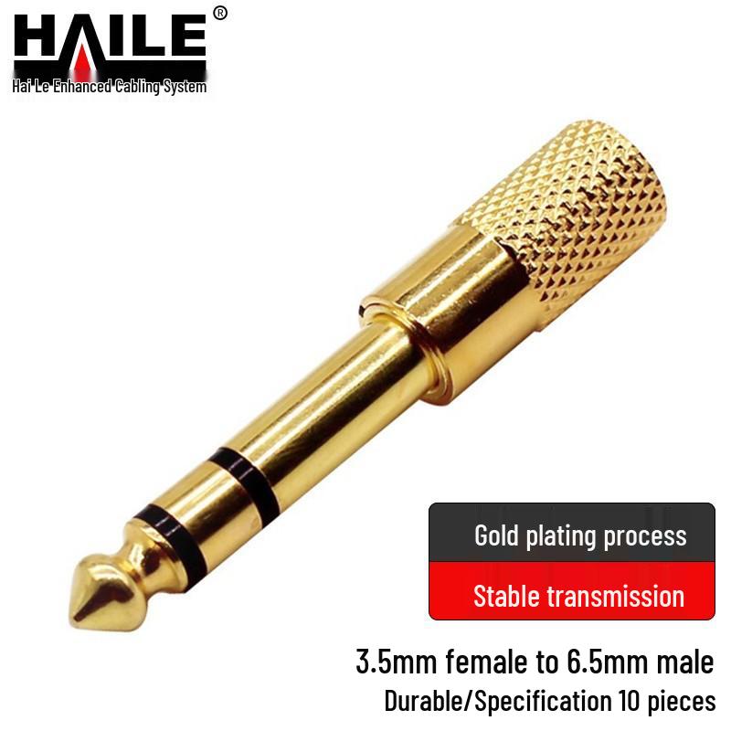 

HAILE 3.5mm Female to 6.5mm Male Audio Adapter Coaxial Connectors - 10 Pack