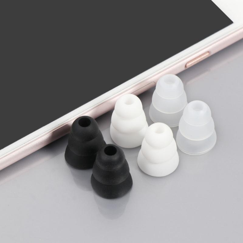 Triple Flange Ear Tips Earpads Replacement for in-Ear Headphones Inner Hole Approx 4.0mm
