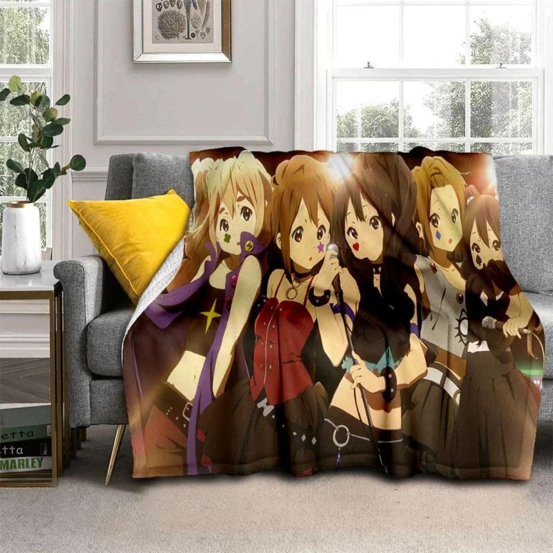 3D Kawaii Girls K-ON Cartoon Cute Lolita Blanket,Soft Throw Blanket for Home Bedroom Bed Sofa Picnic Travel Cover Blanket Kids
