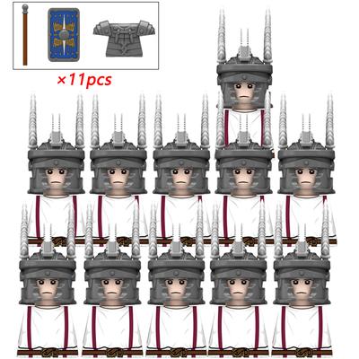 11 szt. N818-821 Rzym Średniowieczni Templariusze Krucjata Wojownicy Spartan Piechota Kawaleria Figurki Klocki Zabawki dla Dzieci