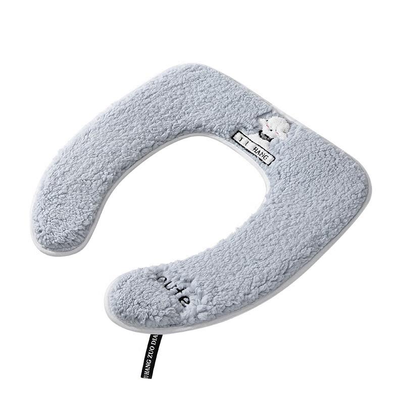 Korean Style Puppy Lamb Fleece Toilet Seat Cover Set