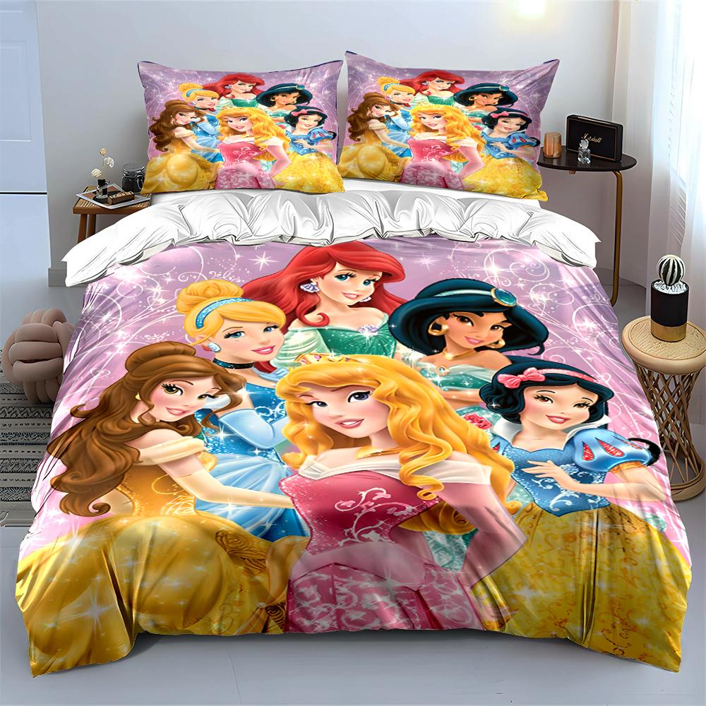 Princess Themed Bedding Set for Kids Bedding set (1 duvet cover, 2 pillowcases, duvet not included)