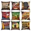 Federa Cuscino Stile Retro Birra Vino Tessuti per la Casa Copricuscino Decorativo per Divano Festa Bar Federa