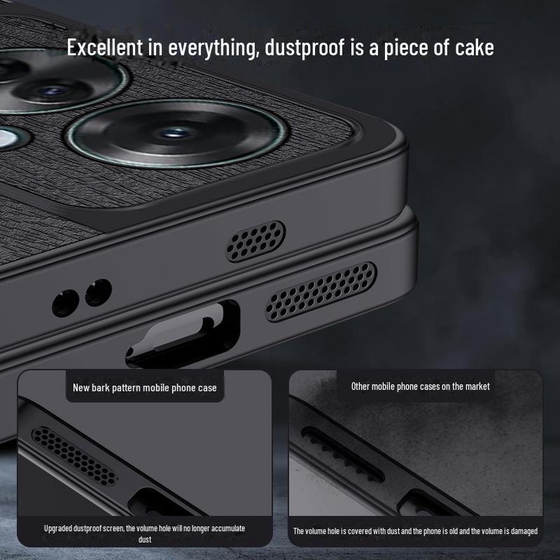 New Reno11F Mobile Phone Case: Simple Foreign Bark Pattern, Anti-Fall Design for Reno11 5 and Reno10p.