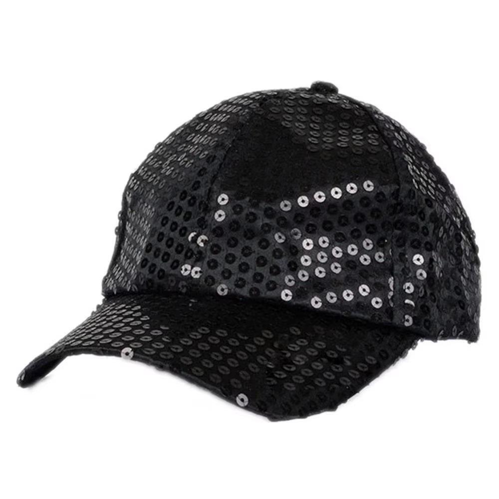Shiny Sequins Baseball Cap Sequin Glitter Peaked Cap Elegant Sun Cap Street Dance