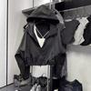 Lockere atmungsaktive Damen-Kapuzen-Windbreakerjacke - Sommer 2025 Neuer Stil, Internet-Berühmtheit Kurze Sonnenschutzkleidung