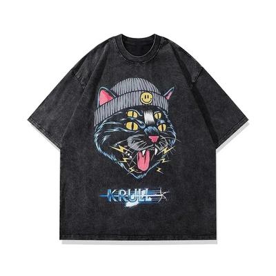 T-shirt Estive da Uomo Vintage Lavate Anime Gotico Streetwear Punk Unisex Manica Corta Top Maglietta T-Shirt Oversize Abbigliamento