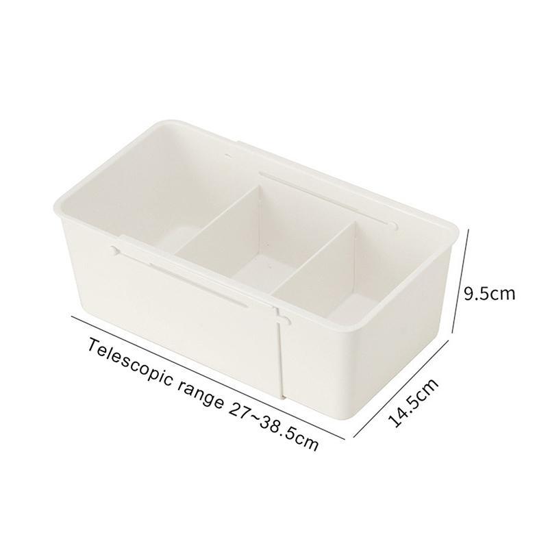 Home Pull-Out Storage Box Drawer Telescopic Organizing Box Cosmetics Plastic Bedroom Study Partition Telescopic Box1Pc