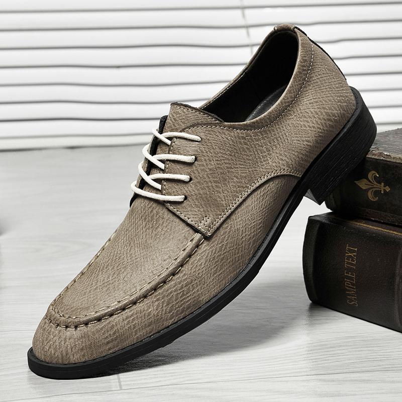 Fashion 2025 New Casual Leather Business Shoes for Men Fashion Designer Outdoor Office Flats Genuine Leather Formal Lace-Up Walking Shoe