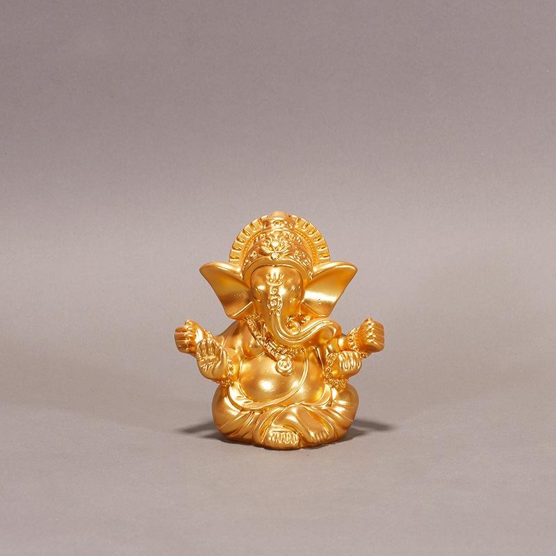 Bronze Color Lord Ganesha Statue Buddha Ornaments Elephant Hindu God Sculpture Figurines Home Office Decoration Buddha Statues