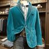 Men's Solid Color Corduroy Warm Pocket Suit Jacket Cardigan Men's Casual Suit