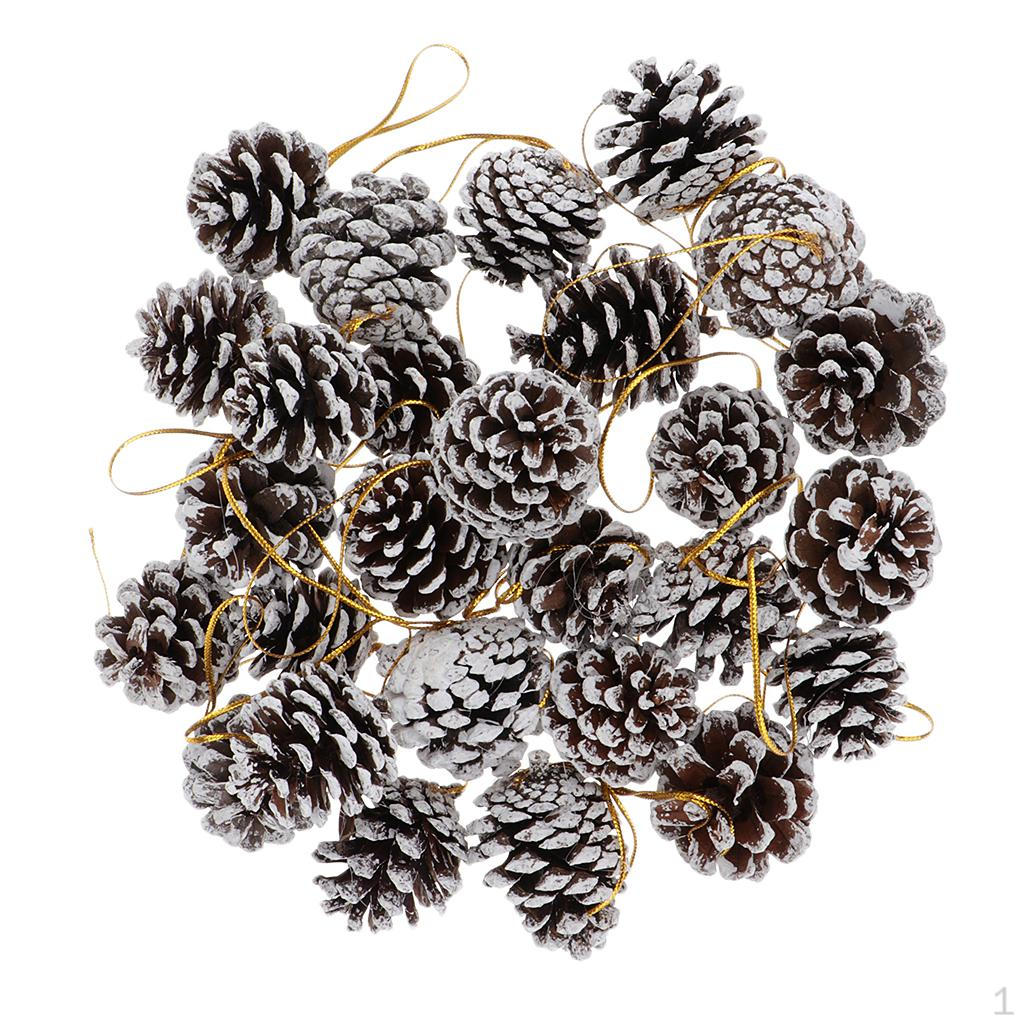 

36 Pieces Christmas Cones Ornament With String Pendant Crafts for Gift Tag Tree Party D