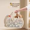 with Handle Doll Storage Basket Sub Block Design Stuffed Toys Organizer  Household Use