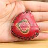 First Layer Cowhide Creative Handmade Red Heart Keychain Bag Accessories Mini Coin Bag Heart Fashion Pendant