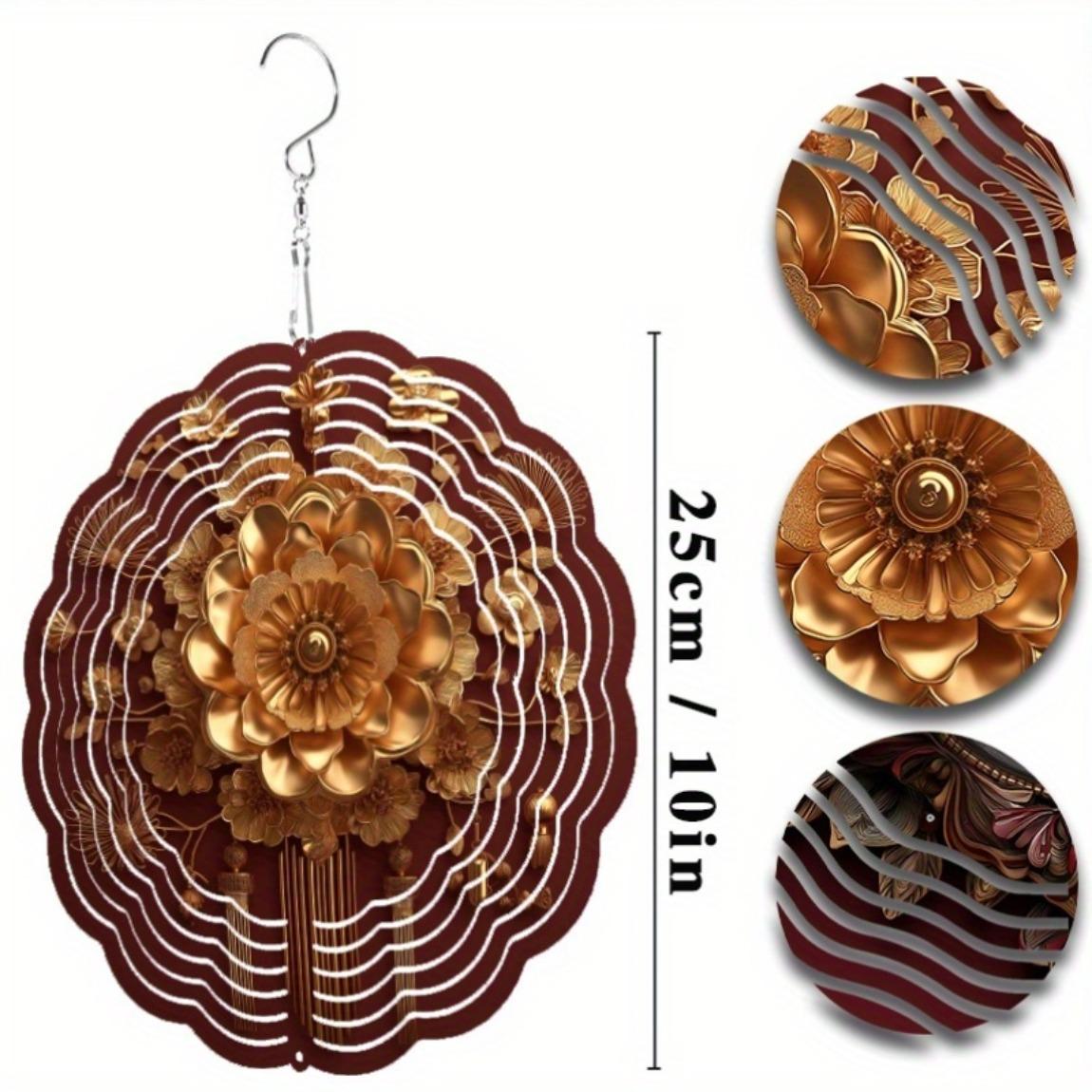 

Металлический садовый ветряк 10 дюймов, подвесная музыка ветра с крючком 360°, уличный декор, искусство, подарок для семьи, друзей, на все сезоны 01A