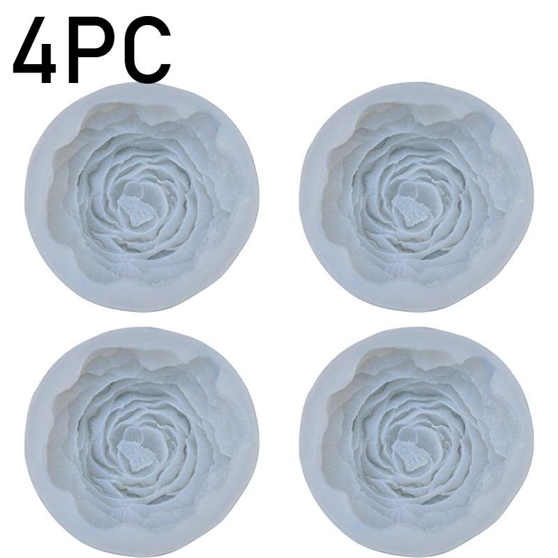 1/2/4 Stück Pfingstrosen-Blumen-Silikonform DIY Backen Kuchen Kerze Schokolade Seife Handwerk für Küche Dessert Handgemachte Werkzeuge Zubehör