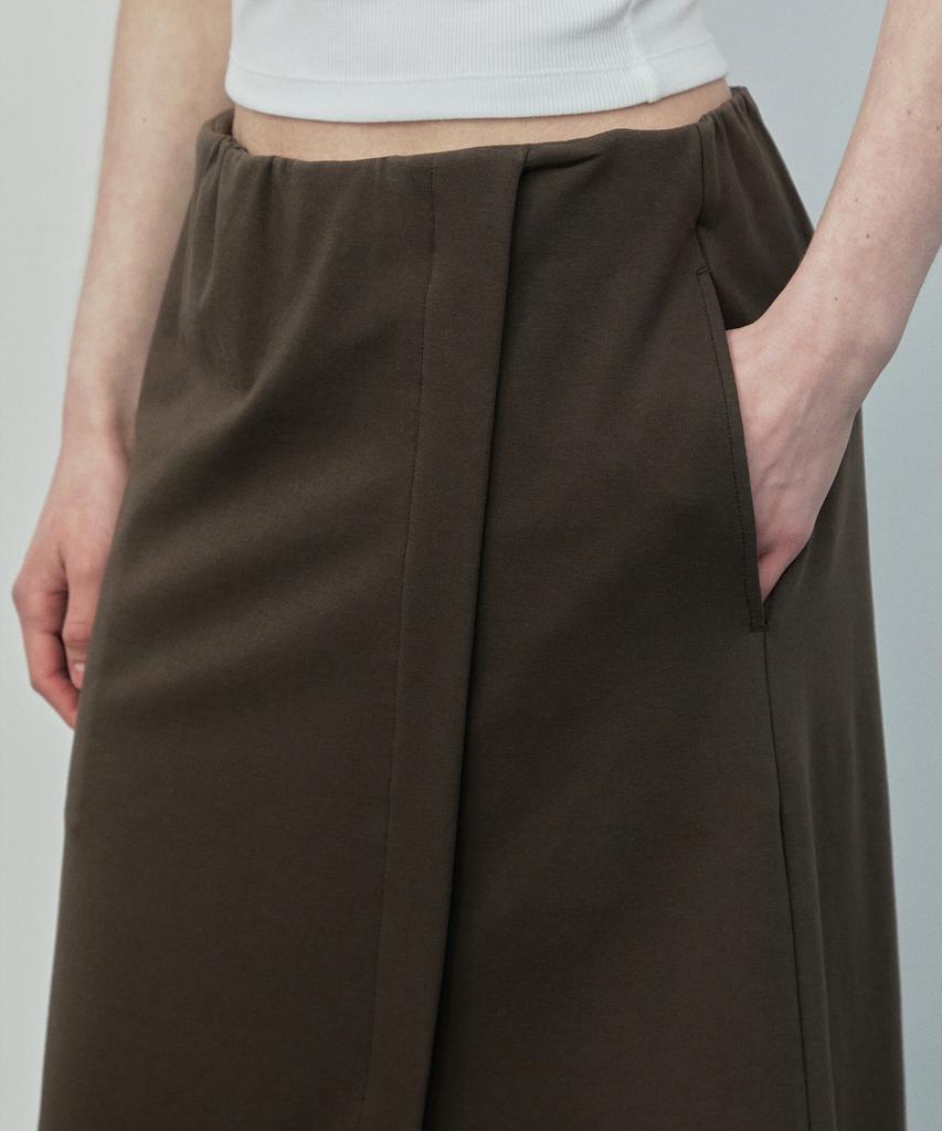 Ihr Front Slit Cotton Skirt / Brown
